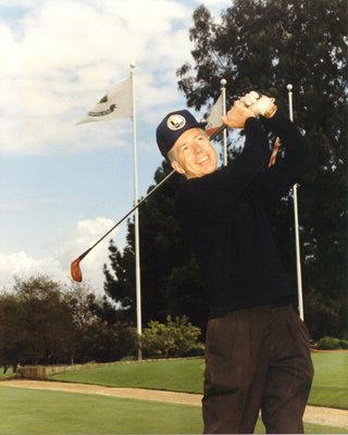Governor Gray Davis Enjoying His Favorite Passtime, Golf. 