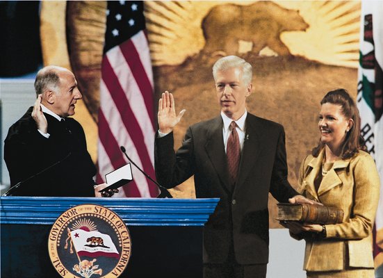 Governor Gray Davis Being Sworn in as California's 37th Governor.