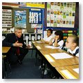 Governor Gray Davis Speaking With School Children in Southern California.