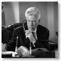 Governor Gray Davis speaking on the phone with Speaker Herb Wesson.