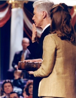 Governor Gray Davis being sworn in as California's 37th Governor.