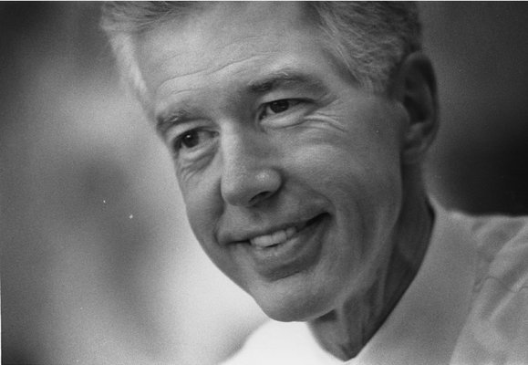 Governor Gray Davis speaking to voters at a town hall meeting in Southern California.