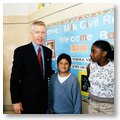 Governor Davis Joined by Students at a Southern California School Following An Event to Highlight Improving Academics.